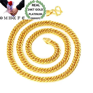OMHXFC Real 24KT Chain Necklace NL40 - 6 8 10mm Wide