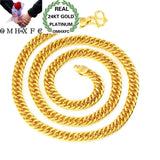 OMHXFC Real 24KT Chain Necklace NL40 - 6 8 10mm Wide