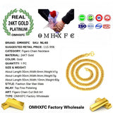 OMHXFC Real 24KT Chain Necklace NL40 - 6 8 10mm Wide