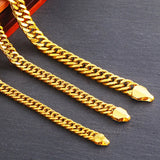 OMHXFC Real 24KT Chain Necklace NL40 - 6 8 10mm Wide