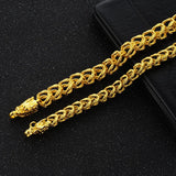 OMHXFC European Man Male Party Wedding Gift Dragon Real 24KT Chain Necklace NL38