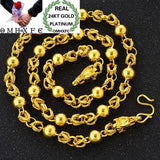 OMHXFC Dragon Beads 24KT Chain Necklace NL44
