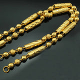 European Man Party Birthday Wedding Gift Beads Cylinder Chain Necklace
