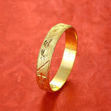 OMHXFC Vintage Dragon Phoenix Wide 24KT Bracelet Bangle ES192