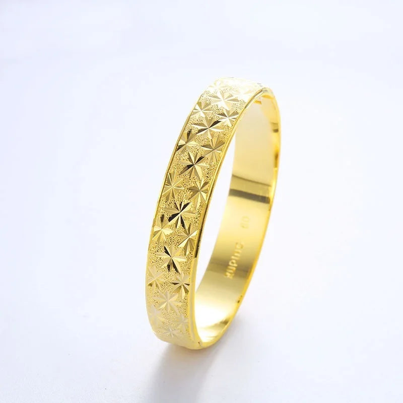 OMHXFC Vintage Dragon Phoenix Wide 24KT Bracelet Bangle ES192