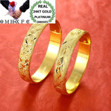 OMHXFC Vintage Dragon Phoenix Wide 24KT Bracelet Bangle ES192