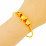 European Woman Bride Mother Party Tiger Star Bead 24KT Bracelet Bangle