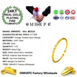 European Woman Bride Twisted 24KT Bracelet Bangle BE322