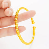 European Woman Bride Twisted 24KT Bracelet Bangle BE322