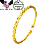European Woman Bride Twisted 24KT Bracelet Bangle BE322