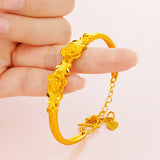 Vintage Flower 24KT Bracelet Bangle BE336