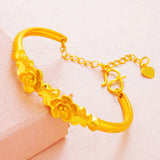 Vintage Flower 24KT Bracelet Bangle BE336