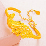 Vintage Peacock 24KT Bracelet Bangle BE325