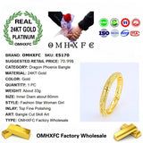 European Bride Party Wedding Mother Gift Dragon Phoenix 24KT Bracelet Bangle