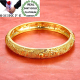 European Bride Party Wedding Mother Gift Dragon Phoenix 24KT Bracelet Bangle