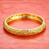 European Bride Party Wedding Mother Gift Dragon Phoenix 24KT Bracelet Bangle