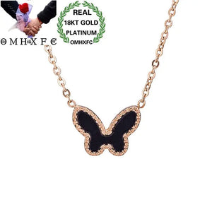 European Woman Butterfly Pendant Necklace NL182