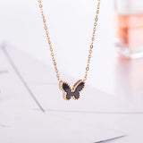 European Woman Butterfly Pendant Necklace NL182