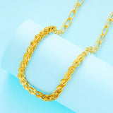 OMHXFC 18KT Chain Necklace NL23 Long Phoenix Real 18KT Chain Necklace