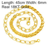 OMHXFC 18KT Chain Necklace NL23 Long Phoenix Real 18KT Chain Necklace