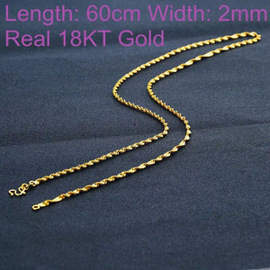 OMHXFC Long Wave 18KT Chain Necklace NL16
