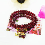 European Woman Female Party Birthday Wedding Gift PIXIU Elephant Garnet Bracelet