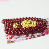 European Woman Female Party Birthday Wedding Gift PIXIU Elephant Garnet Bracelet