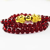 European Woman Female Party Birthday Wedding Gift PIXIU Elephant Garnet Bracelet
