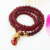 European Woman Female Party Birthday Wedding Gift PIXIU Elephant Garnet Bracelet