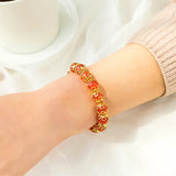 European Woman Birthday Gift Beaded Agate Bracelet