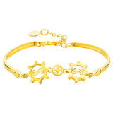 European Woman Female Party Birthday Wedding Gift Two Wheels Bracelet