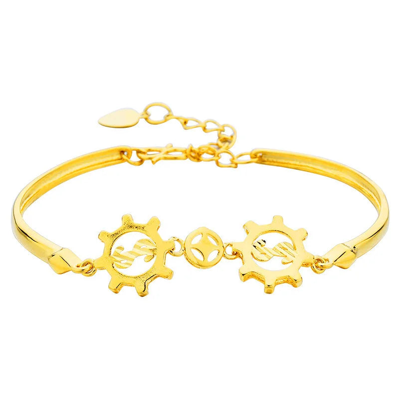 European Woman Female Party Birthday Wedding Gift Two Wheels Bracelet