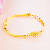 Vintage Flower Calabash 18KT Bracelet BE186
