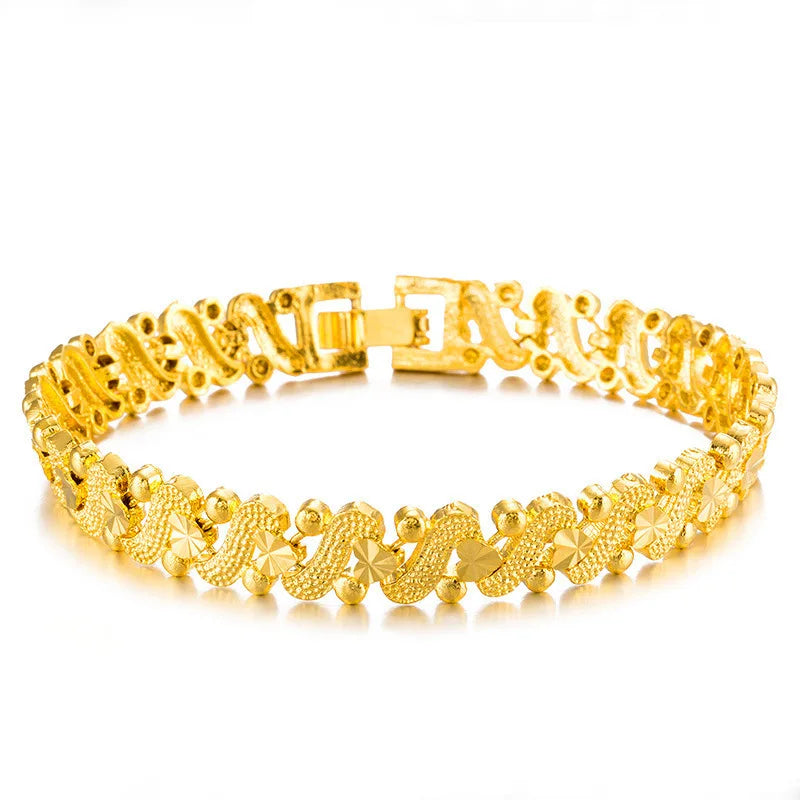 OMHXFC Vintage Flower Heart 18KT Bracelets BE193