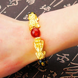 OMHXFC European Woman Vintage PIXIU Words Beads Bracelet