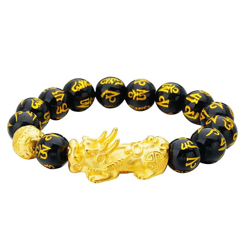 OMHXFC European Woman Vintage PIXIU Words Beads Bracelet