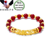 Vintage Agate 18KT Bracelet Tube Beads Gift