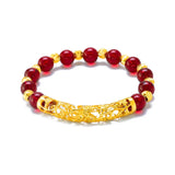 Vintage Agate 18KT Bracelet Tube Beads Gift