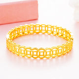 Vintage Hollow Coins 24KT Bangle BE306