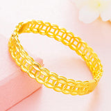 Vintage Hollow Coins 24KT Bangle BE306