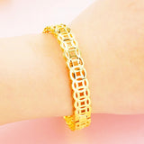 Vintage Hollow Coins 24KT Bangle BE306