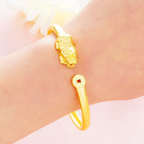OMHXFC Vintage PIXIU Coin Open Bangle