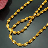 European Woman Party Wedding Gift Long Double Wave 18KT Chain Necklace