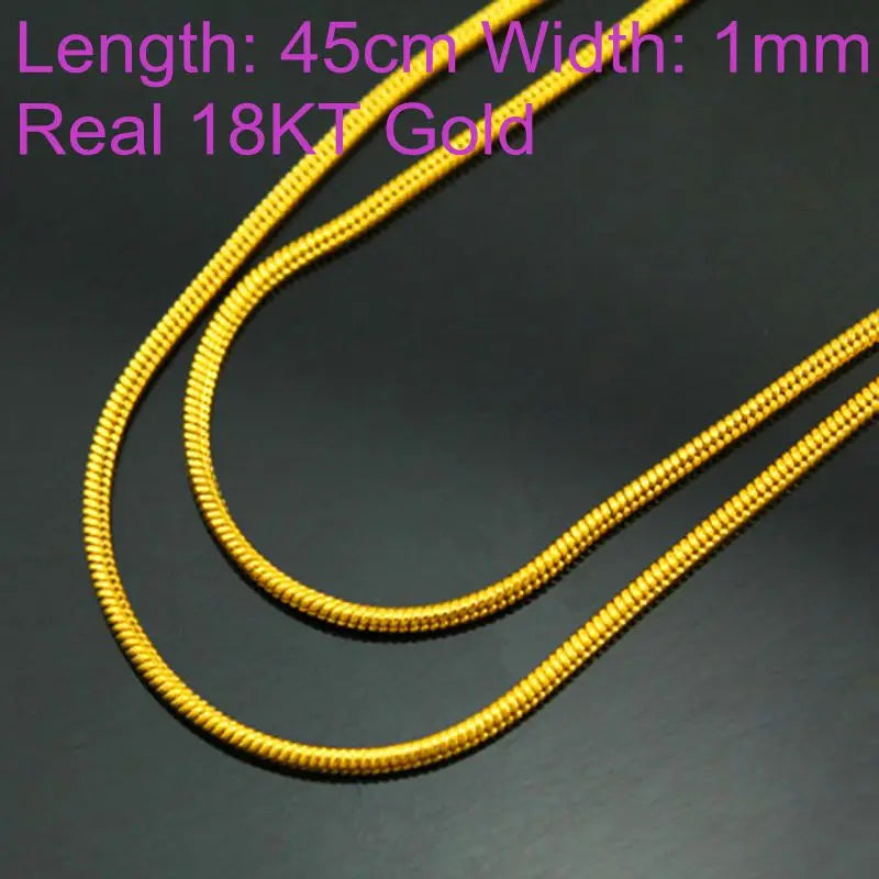 European Woman Party Gift Real 18KT Chain Necklace