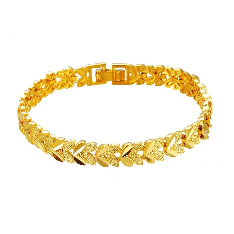 OMHXFC Vintage Leaves 18KT Bracelet ES32