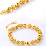 OMHXFC Vintage Hollow Beads Chain Bracelet ES67