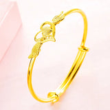 European Girl Party Wedding Angel Heart 18KT Bangles BE61