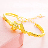European Woman Fox 24KT Open Bangles Bracelets BE113