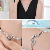 European Woman Party Wedding Gift Dolphin 925 Silver Bangles