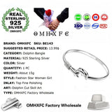 European Woman Party Wedding Gift Dolphin 925 Silver Bangles
